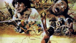 Promotional art depicting the cannibal tribes of Cannibal Holocaust 